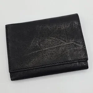 CLEARANCE Vintage Buxton Genuine Black Leather Tri Fold Wallet